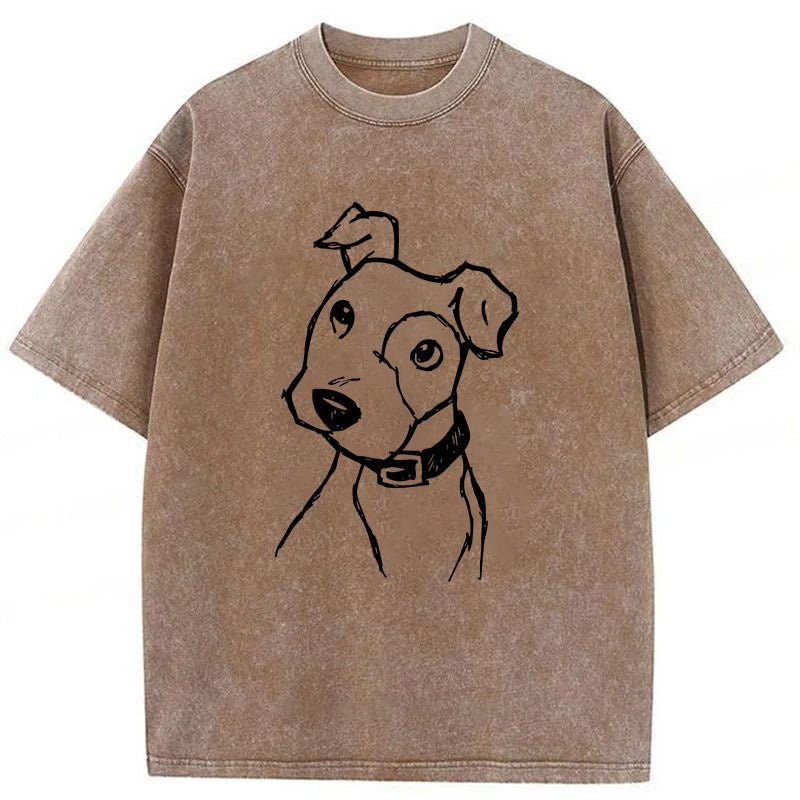 Bulldog Sketch Washed Unisex Tee