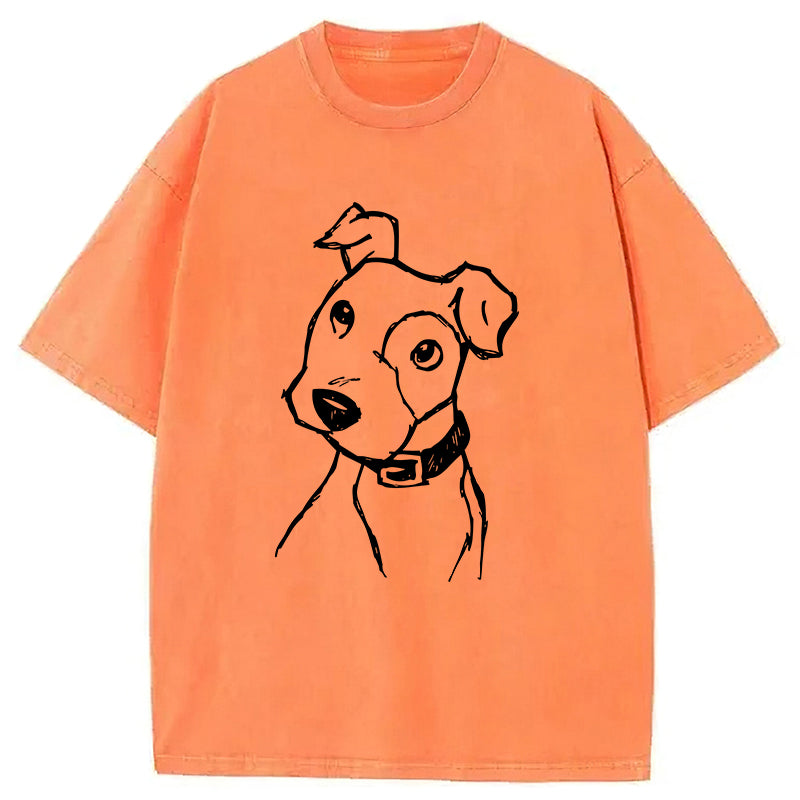 Bulldog Sketch Washed Unisex Tee