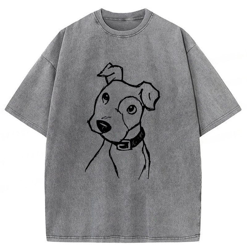 Bulldog Sketch Washed Unisex Tee