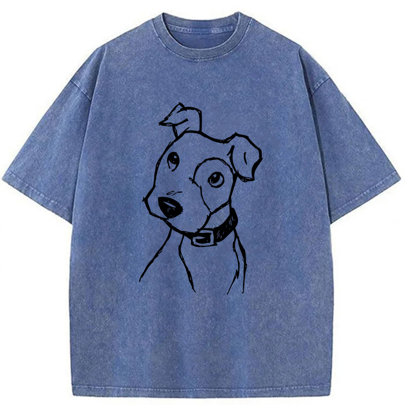 Bulldog Sketch Washed Unisex Tee