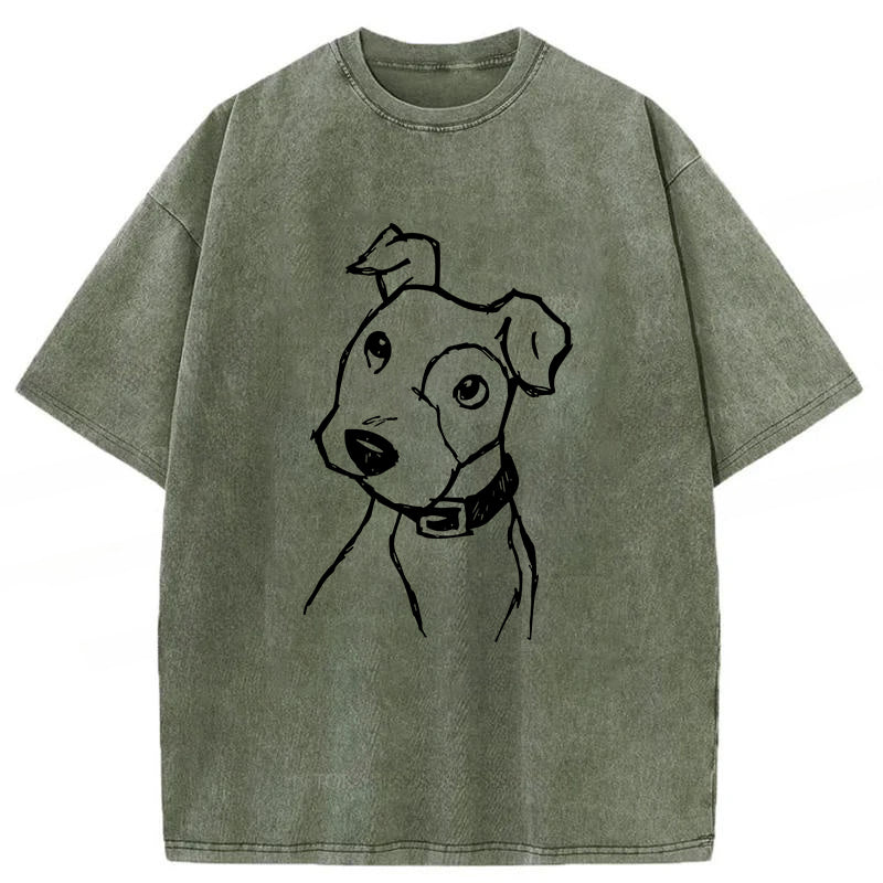 Bulldog Sketch Washed Unisex Tee