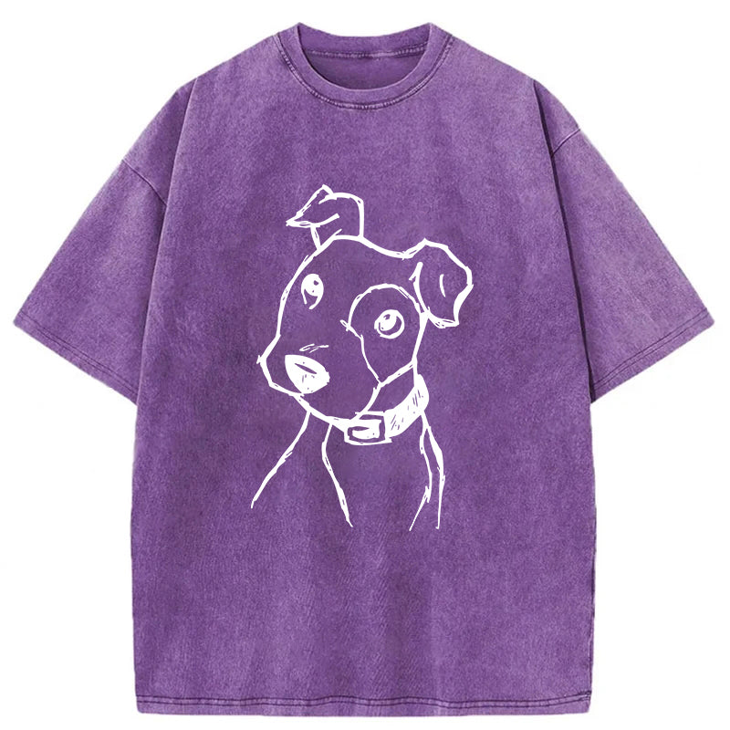 Bulldog Sketch Washed Unisex Tee