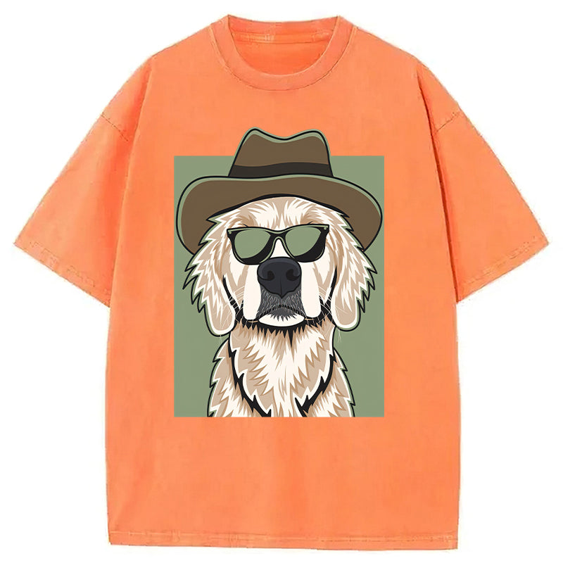 Cowboy Golden Retriever Washed Unisex Tee