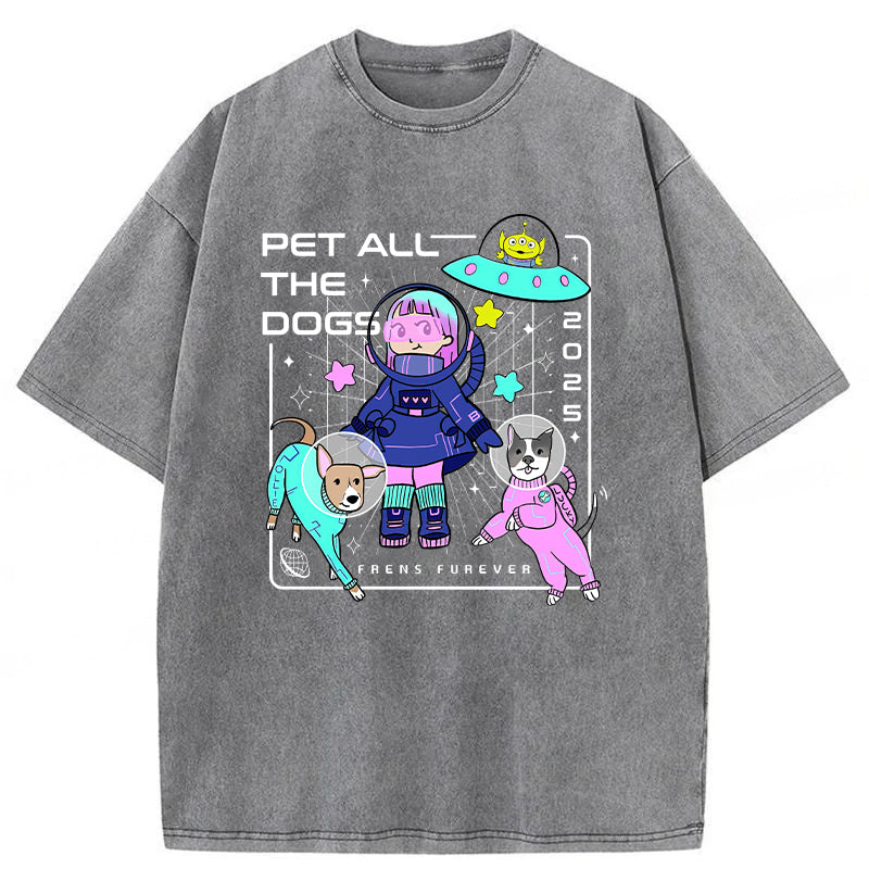 Pet All The Dogs Washed Unisex Tee