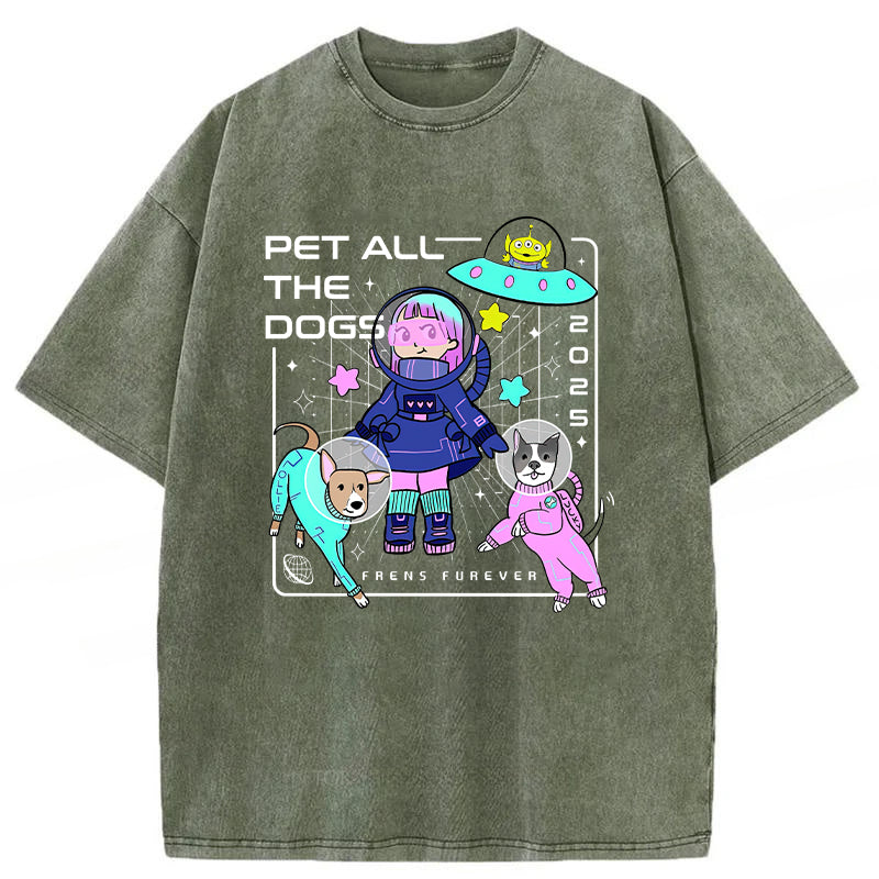 Pet All The Dogs Washed Unisex Tee
