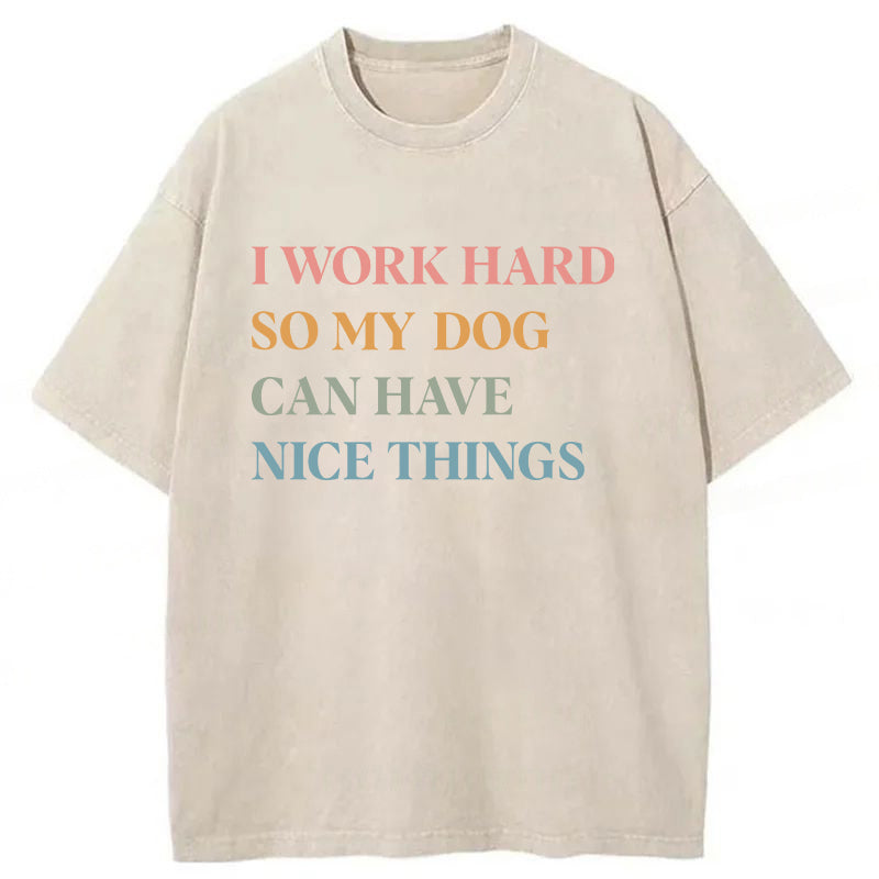 I Work Hard Washed Unisex Tee