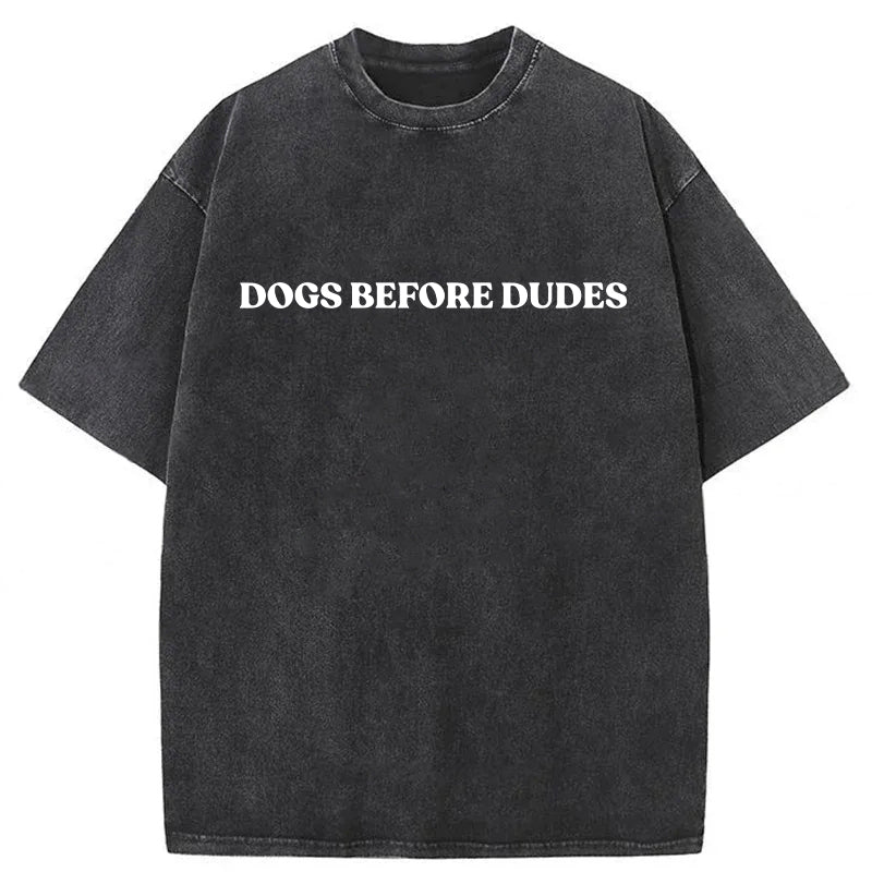 Dogs Before Dudes Washed Unisex Tee