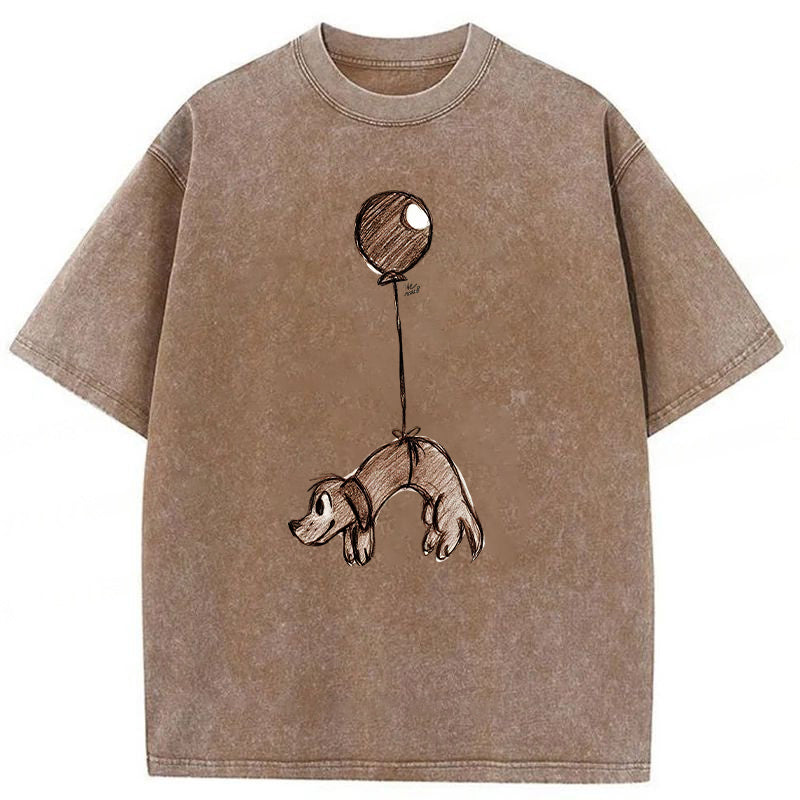 Ballon Flies The Dog Washed Unisex Tee