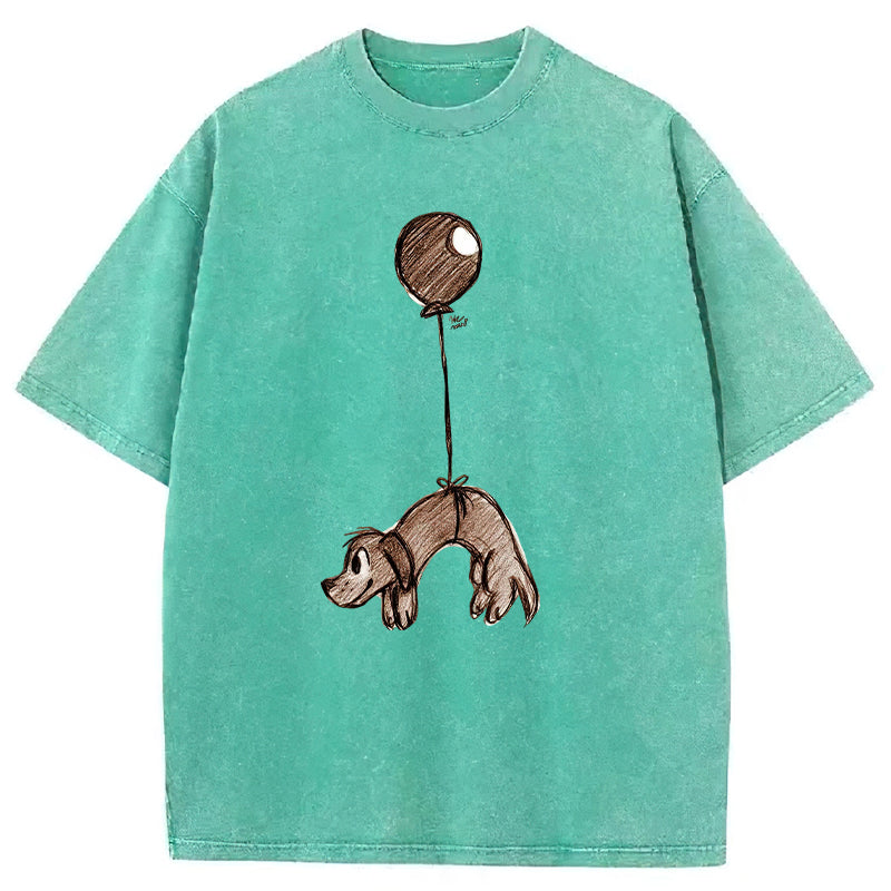 Ballon Flies The Dog Washed Unisex Tee