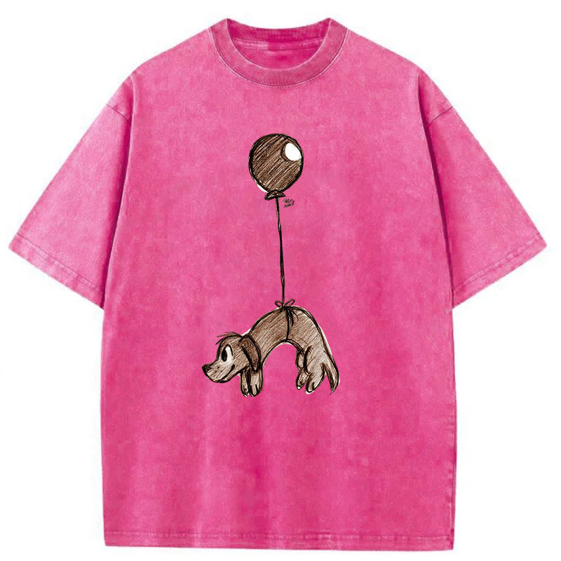 Ballon Flies The Dog Washed Unisex Tee