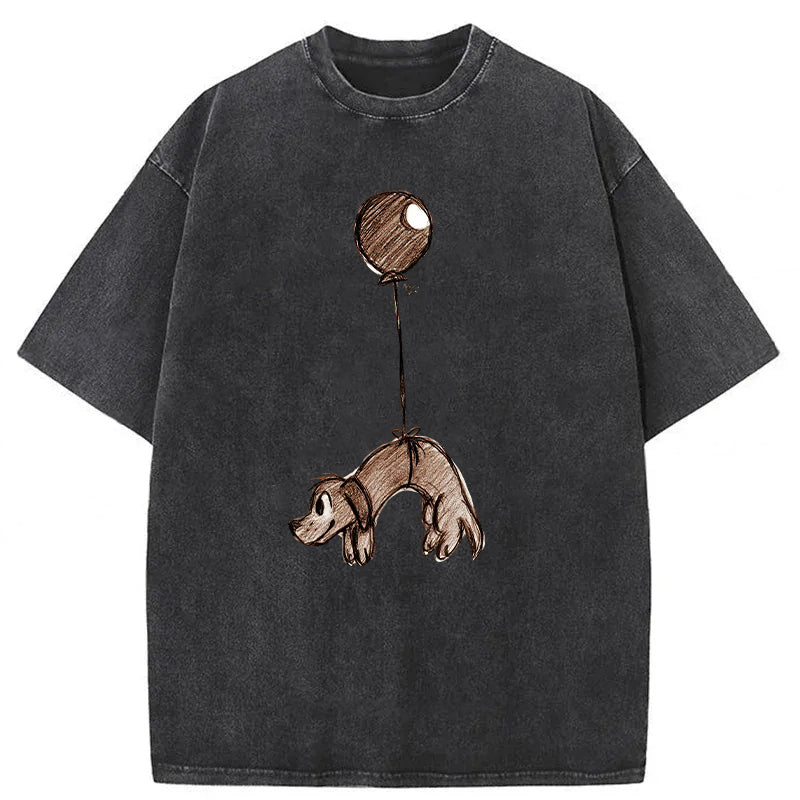Ballon Flies The Dog Washed Unisex Tee