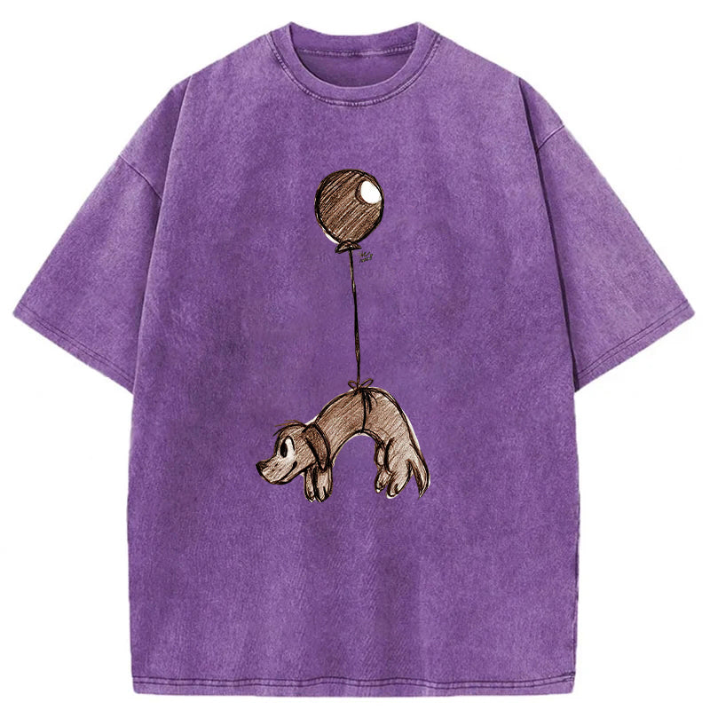 Ballon Flies The Dog Washed Unisex Tee