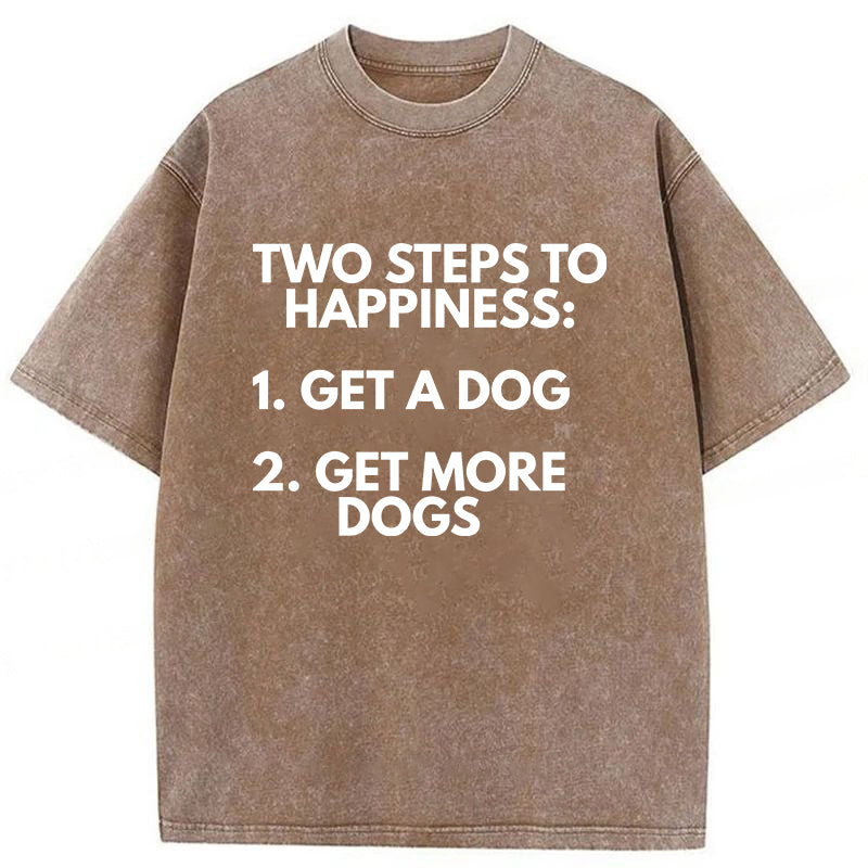 Steps To Happiness Washed Unisex Tee