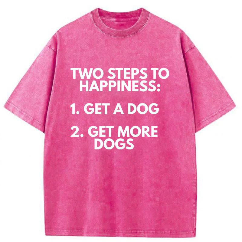 Steps To Happiness Washed Unisex Tee
