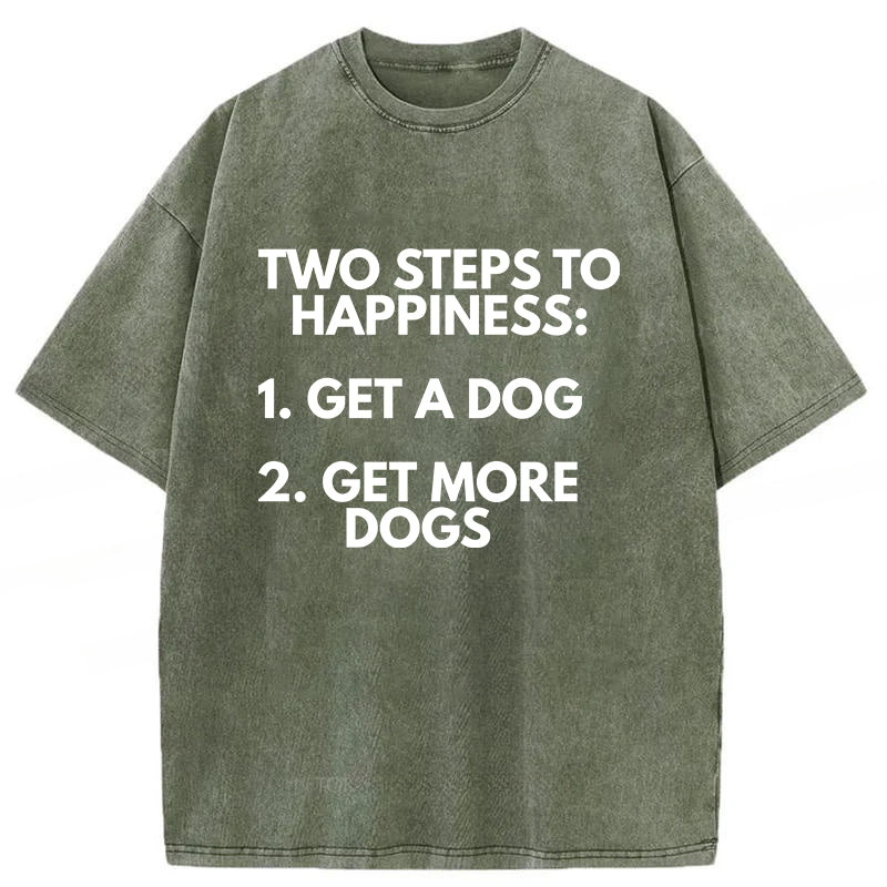 Steps To Happiness Washed Unisex Tee