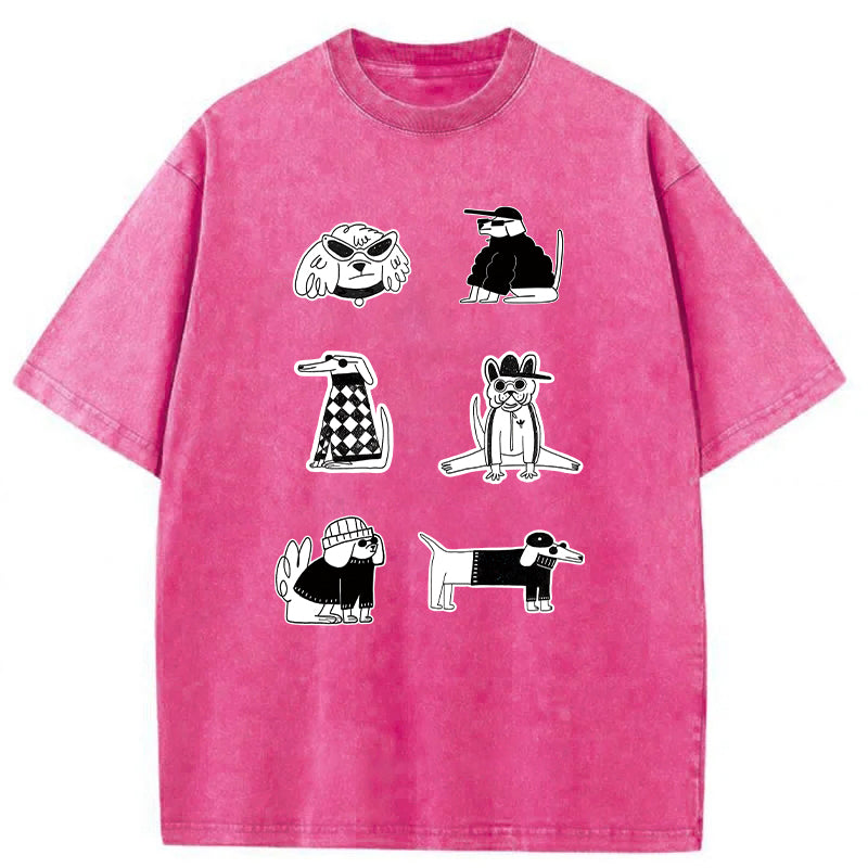 Gentalman Dog Sketch Washed Unisex Tee