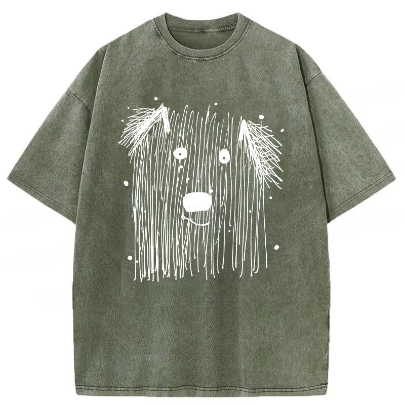 Classic Dog Sketch Washed Unisex Tee