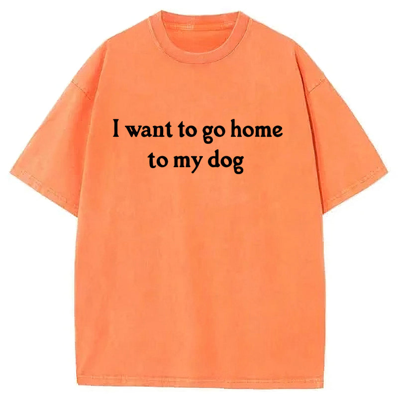 I Want To Go Home To My Dog Washed Unisex Tee