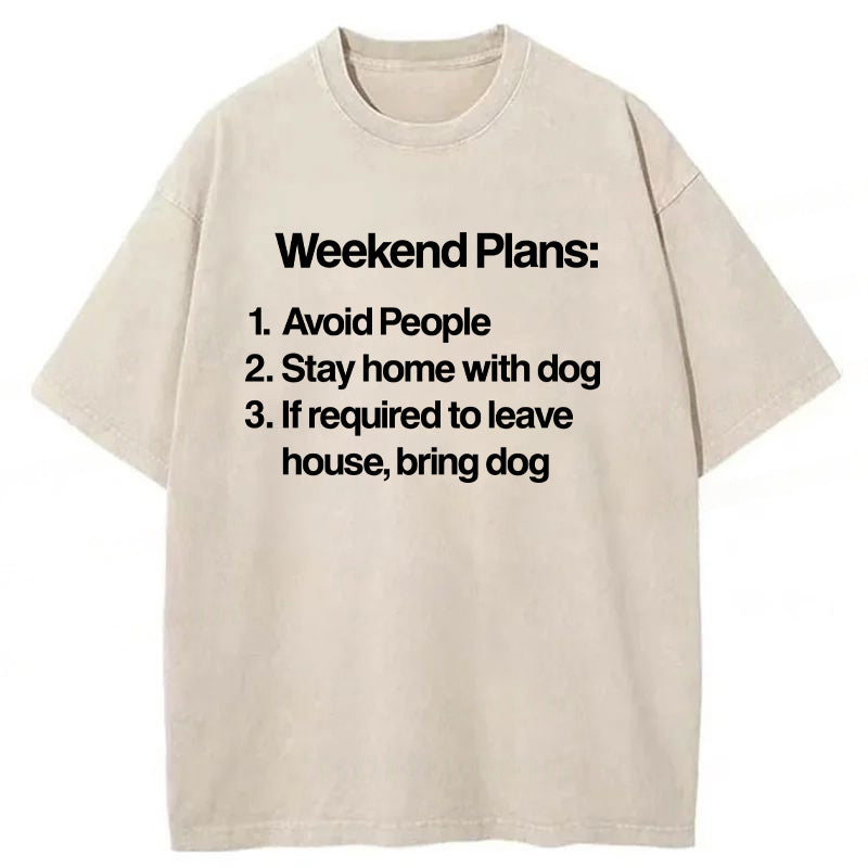 Weekend Plans Washed Unisex Tee