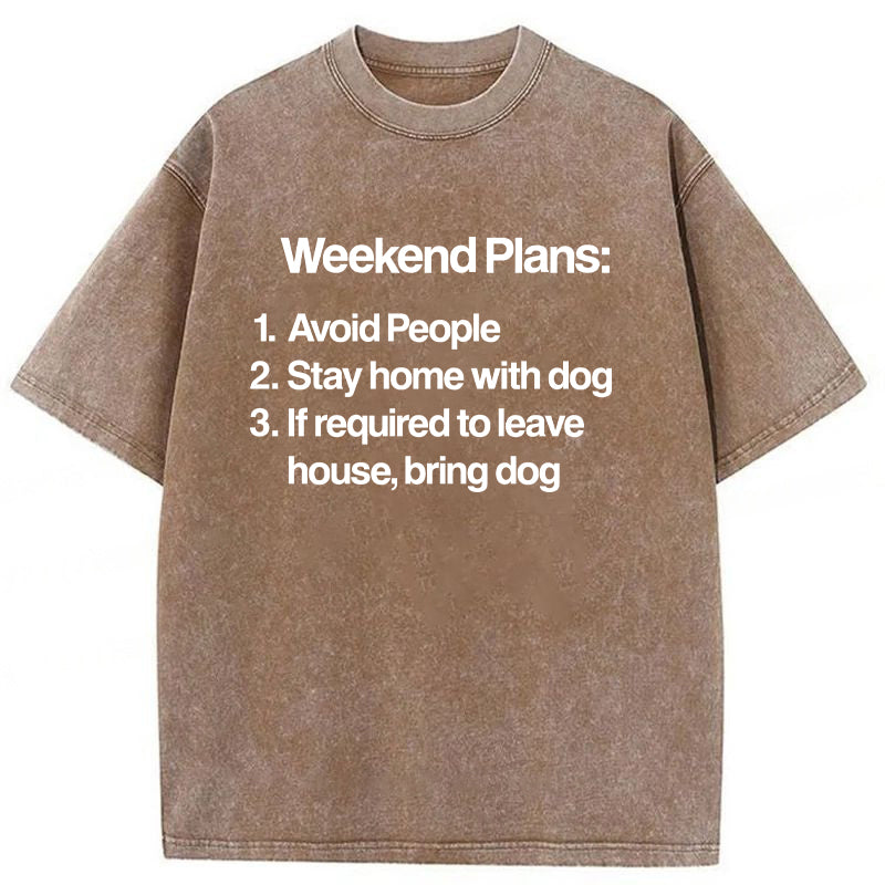 Weekend Plans Washed Unisex Tee