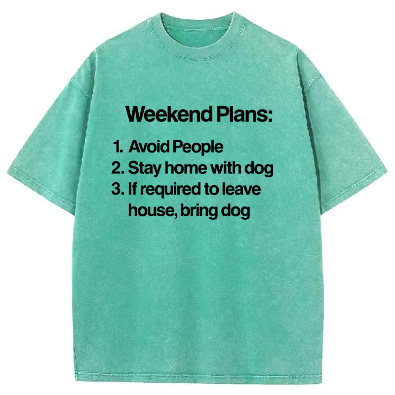 Weekend Plans Washed Unisex Tee