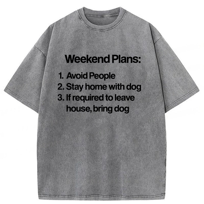 Weekend Plans Washed Unisex Tee