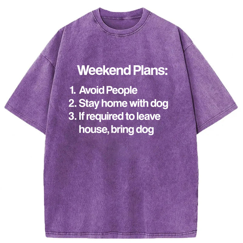 Weekend Plans Washed Unisex Tee