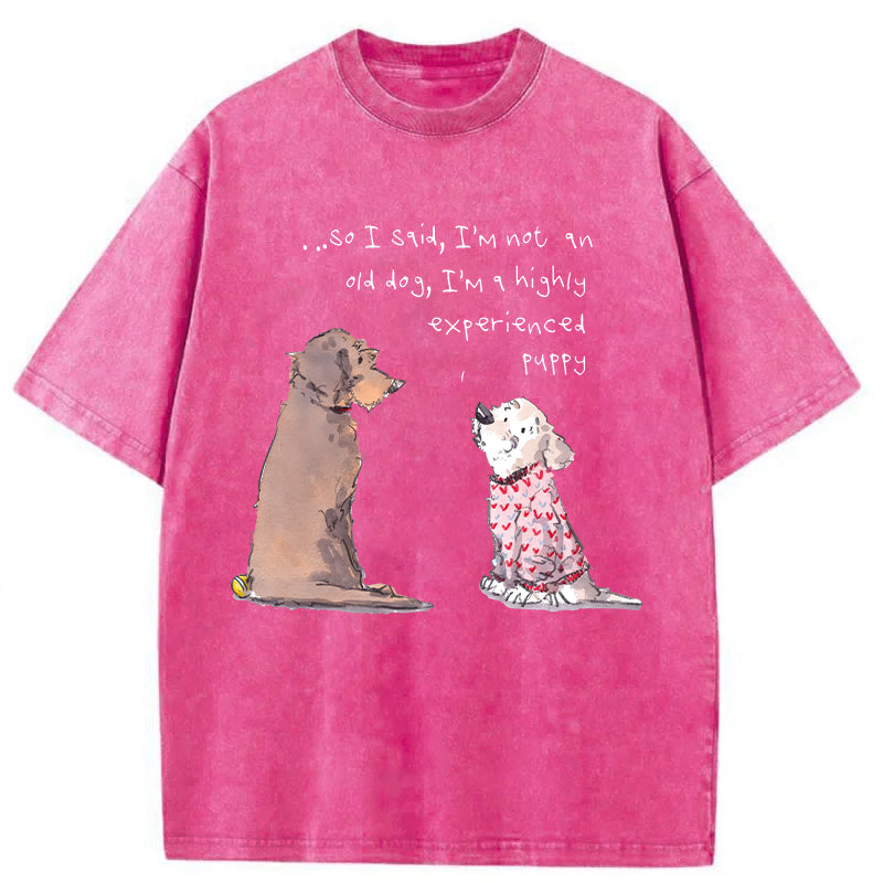 I'm A Highly Experienced Puppy Washed Unisex Tee