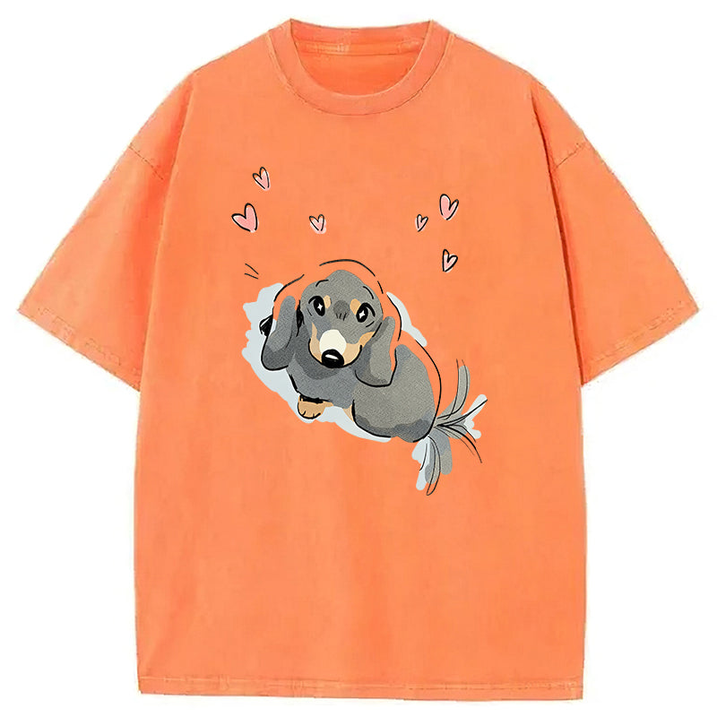 When Small Dogs See A Big One Washed Unisex Tee
