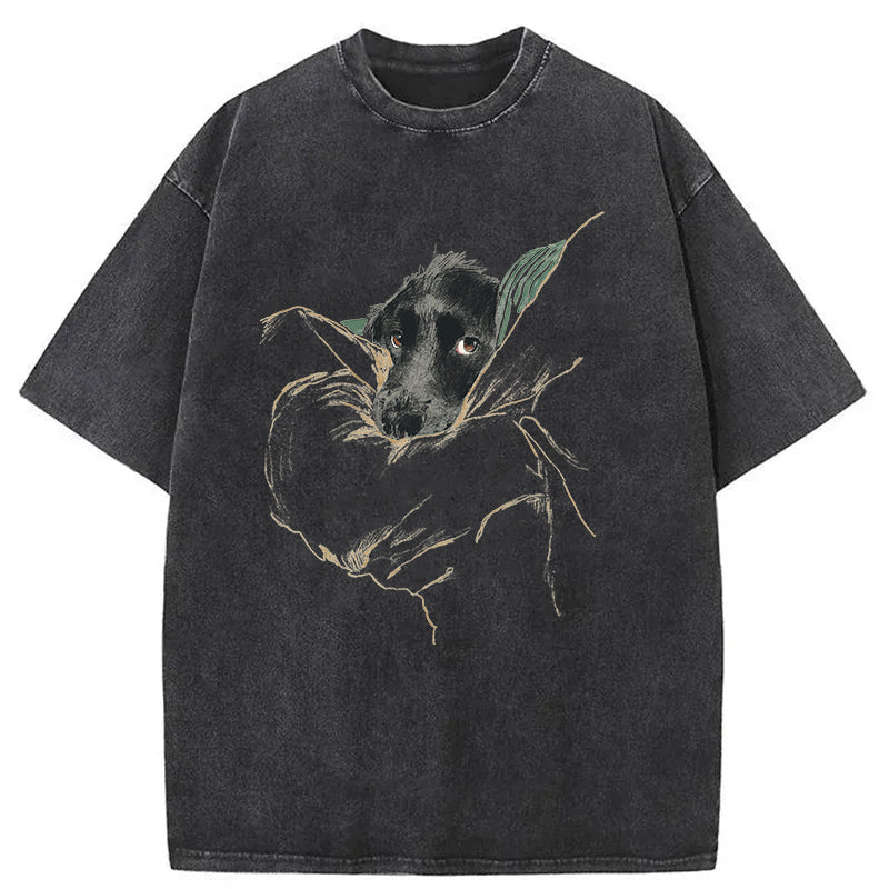 Dog Sketch Washed Unisex Tee