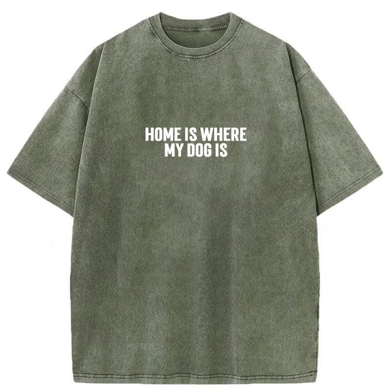 Home Is Where My Dog Is Washed Unisex Tee
