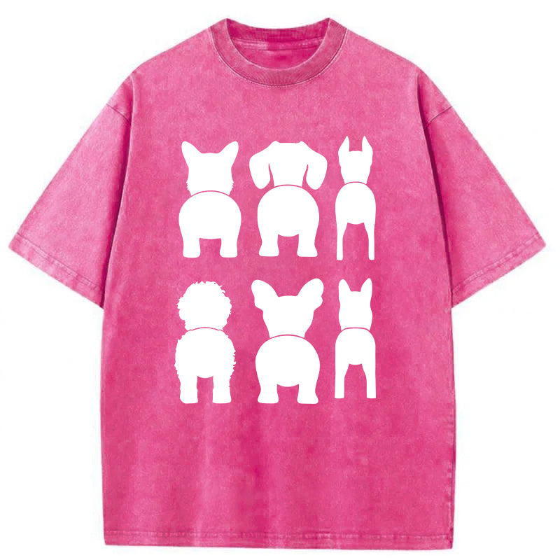 Funny Dog Silhouette Washed Unisex Tee