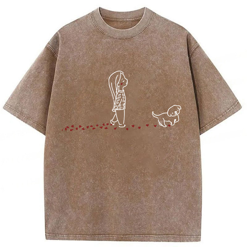 Dog Walking Washed Unisex Tee