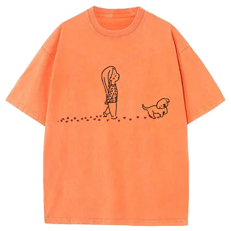Dog Walking Washed Unisex Tee