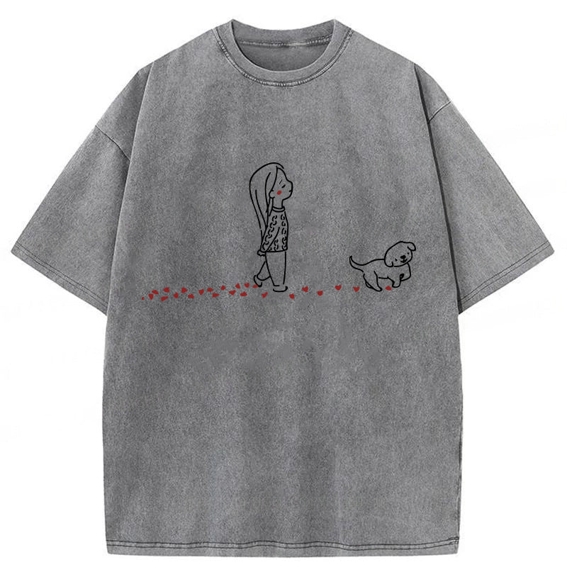 Dog Walking Washed Unisex Tee
