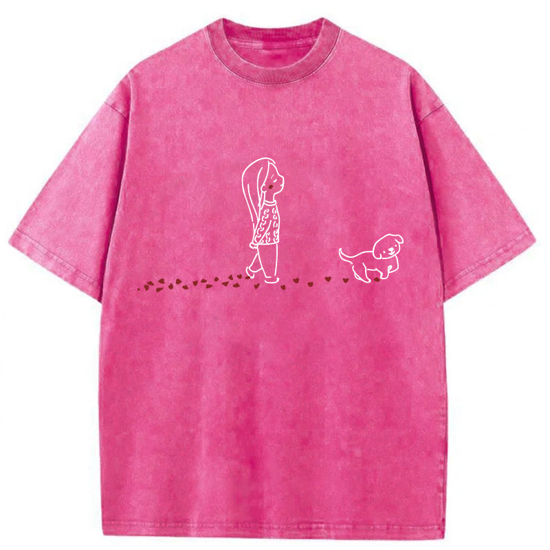 Dog Walking Washed Unisex Tee