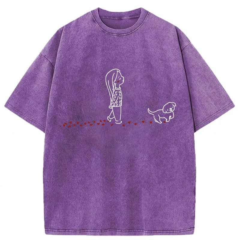 Dog Walking Washed Unisex Tee