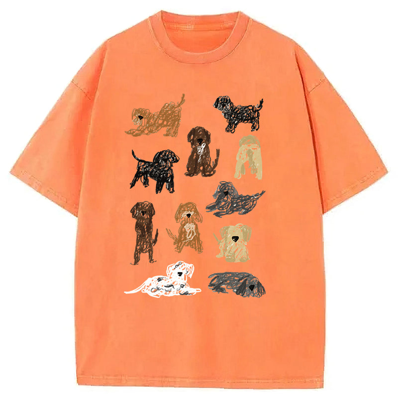 Color Pencil Drawing Of Puppy Washed Unisex Tee