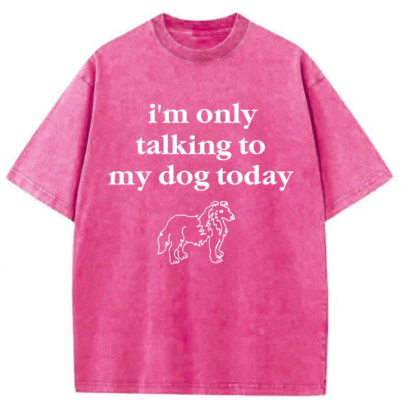 Only Talking To My Dog Washed Unisex Tee