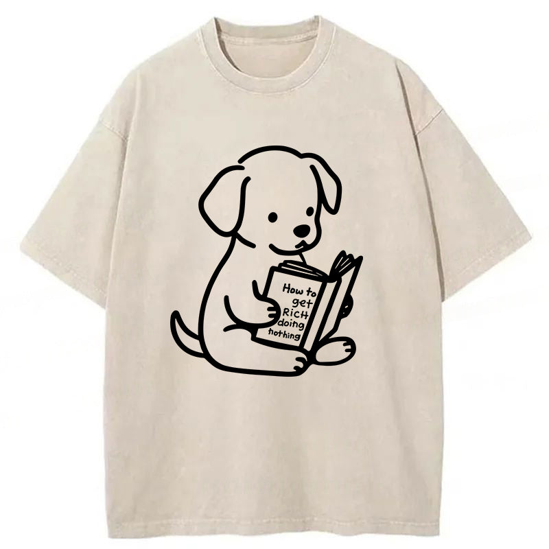 How To Get Rich Doing Nothing Washed Unisex Tee