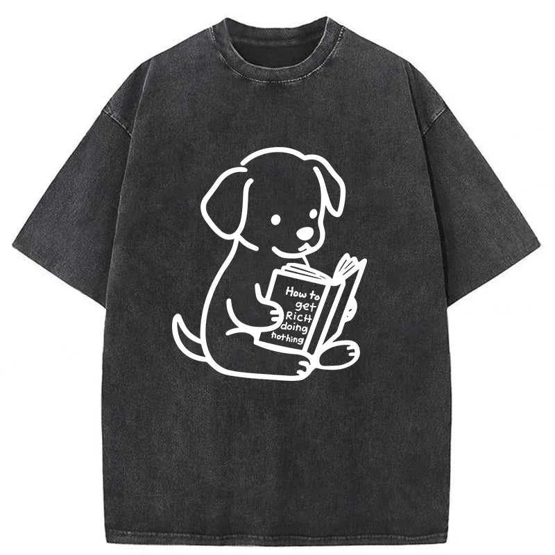 How To Get Rich Doing Nothing Washed Unisex Tee