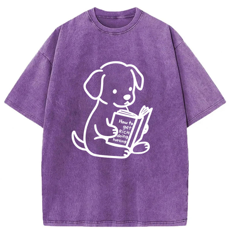How To Get Rich Doing Nothing Washed Unisex Tee