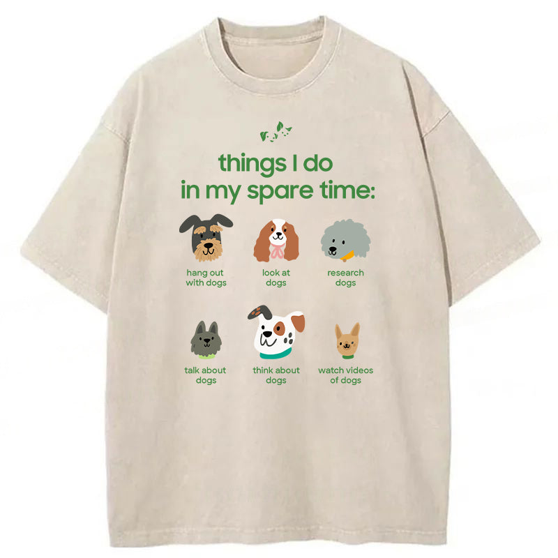 Things I Do In My Spare Time Washed Unisex Tee