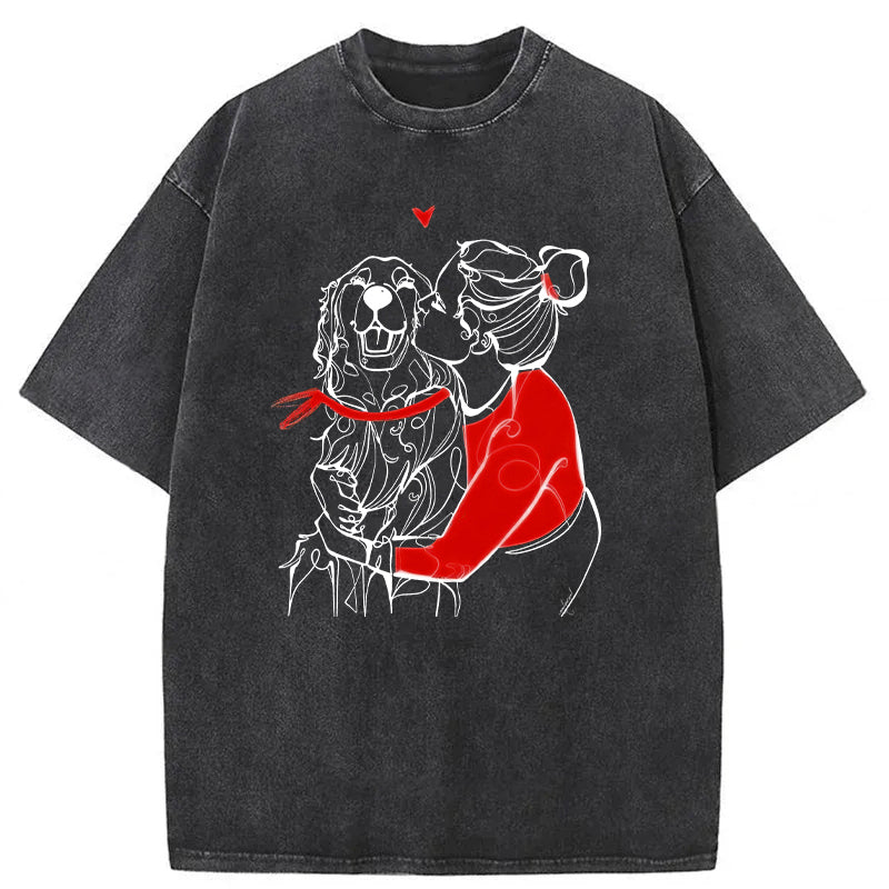 Love Being With Golden Retriever Washed Unisex Tee