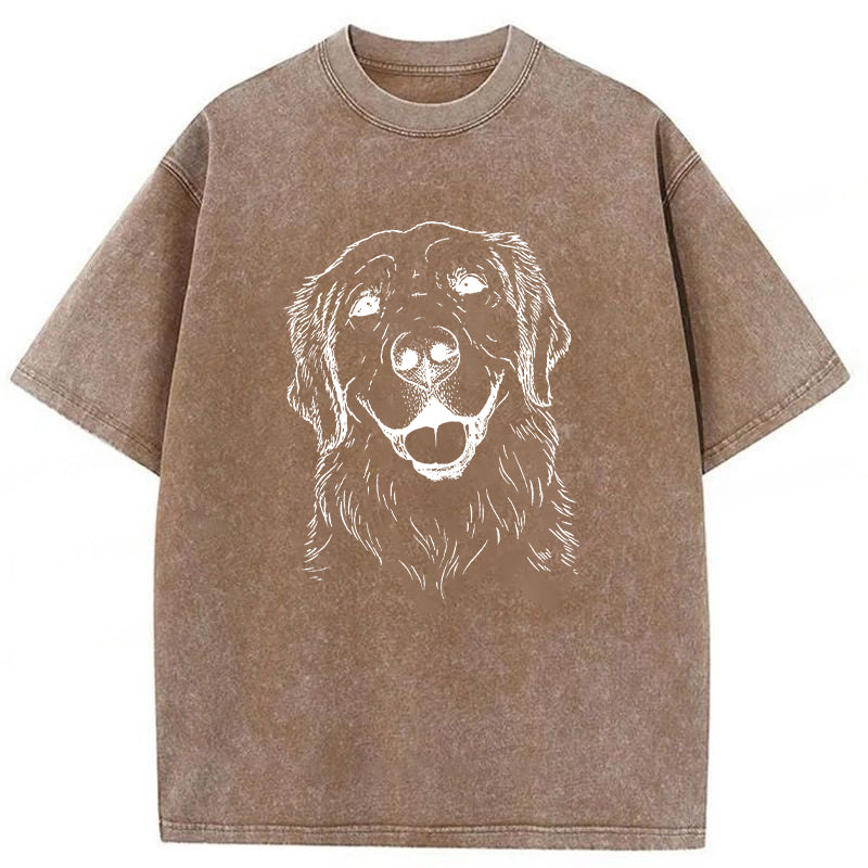 Sketch Of Golden Retriever Washed Unisex Tee