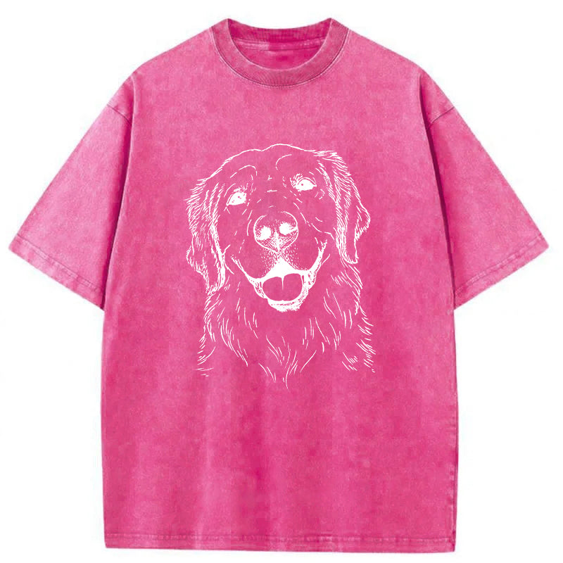 Sketch Of Golden Retriever Washed Unisex Tee