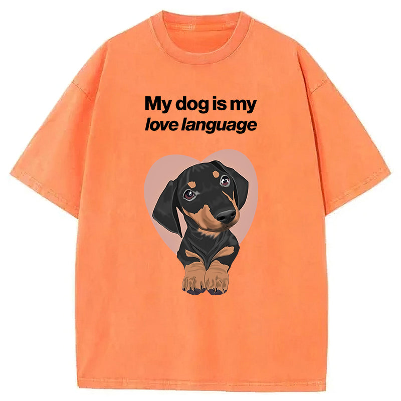 My Dog Is My Love Language Washed Unisex Tee