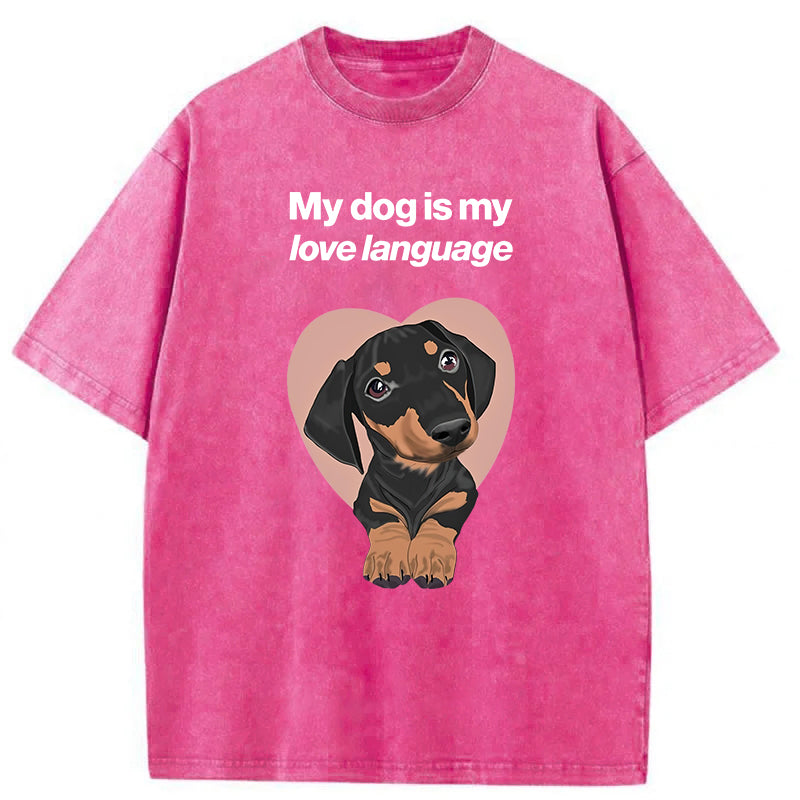 My Dog Is My Love Language Washed Unisex Tee