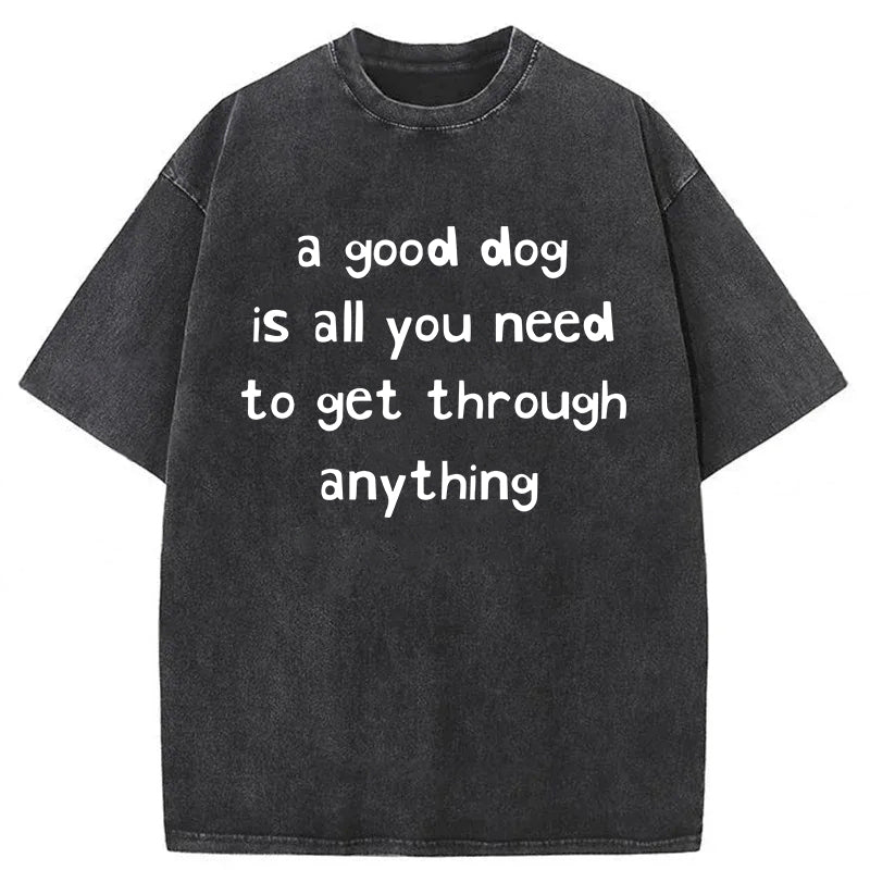 A Good Dog Is All You Need To Get Through Anything Washed Unisex Tee