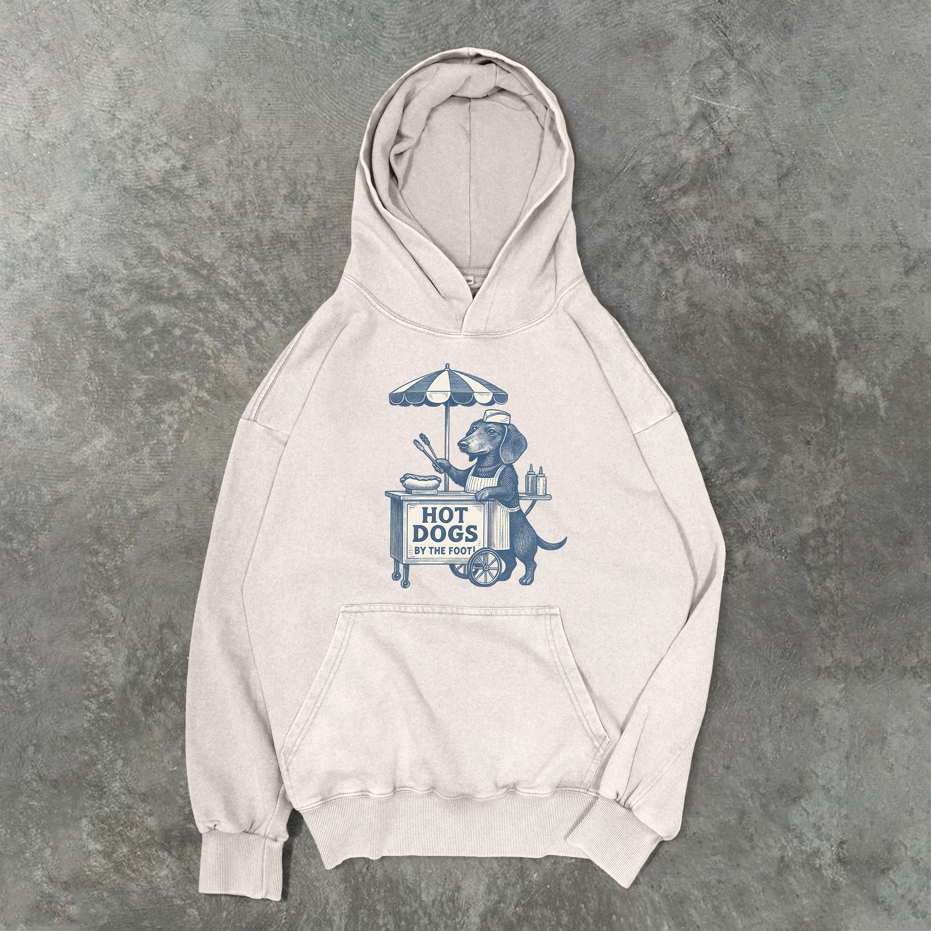 Hot Dogs By The Foot Washed Unisex Hoodie